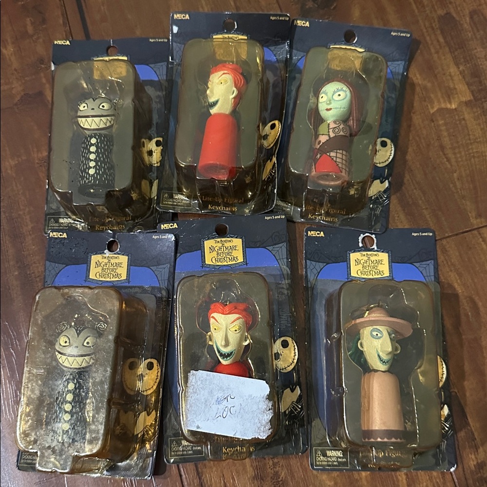 NECA Nightmare Before Christmas Light Up Keychains Lot 6